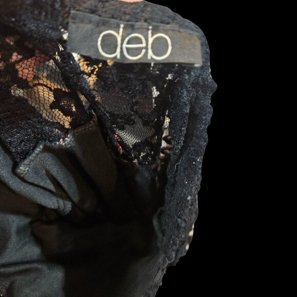 Deb Black Strapless Maxi Dress with Floral Skirt Size Small - Picture 6 of 6